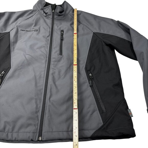 Free Country Mens Softshell Jacket X-Large Black & Gray Full Zip Pockets - Picture 5 of 8